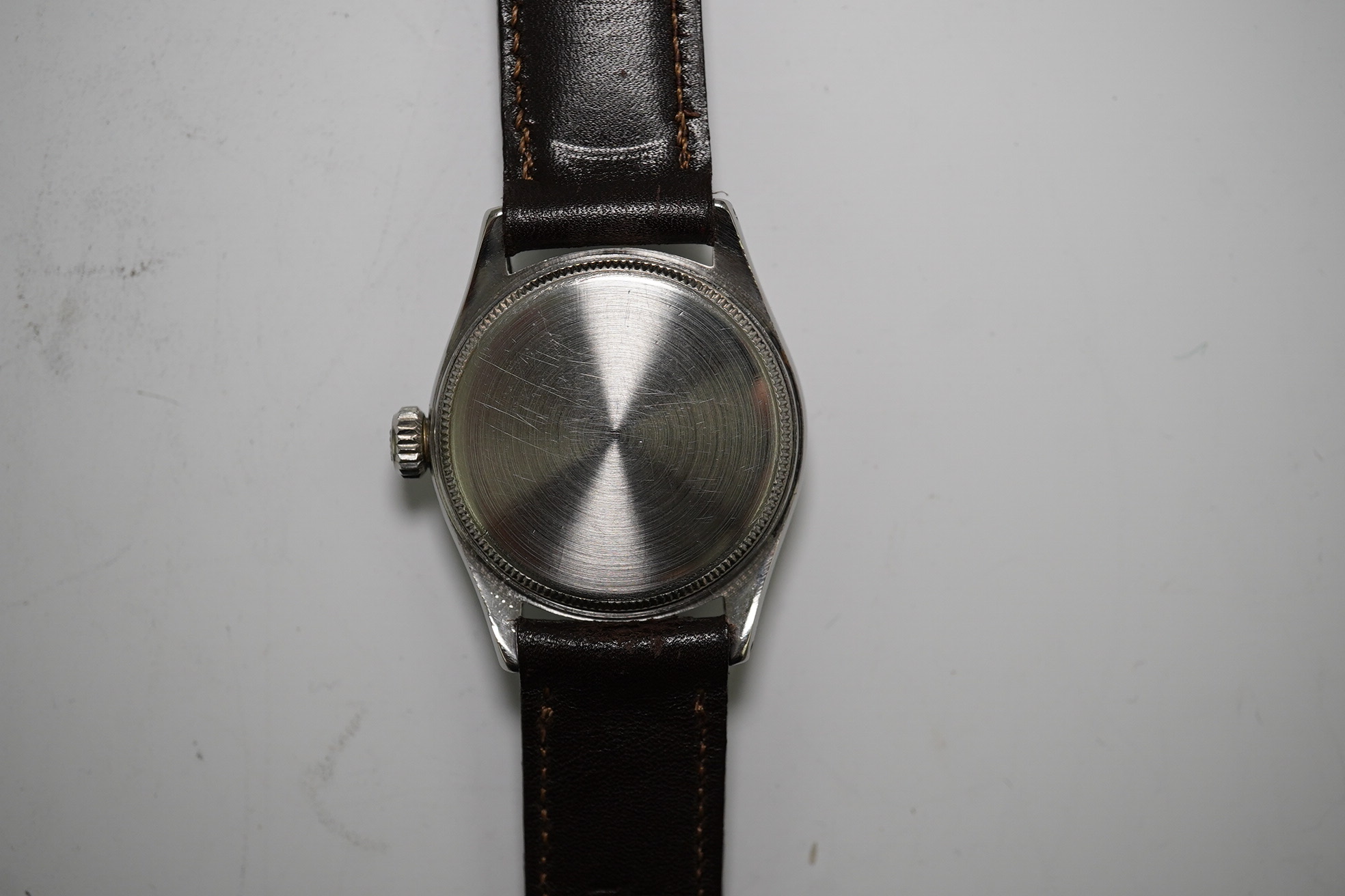 A gentleman's 1940's stainless steel Rolex Oyster Royal manual wind wrist watch